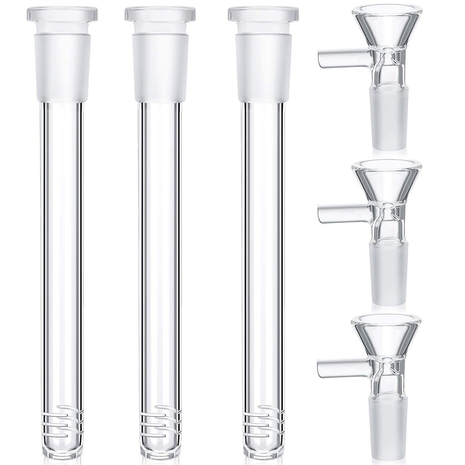 3 Sets 4.5\'\' (insert 3.5\'\') Hookah  Glass Downstem with 14mm Male Bowl