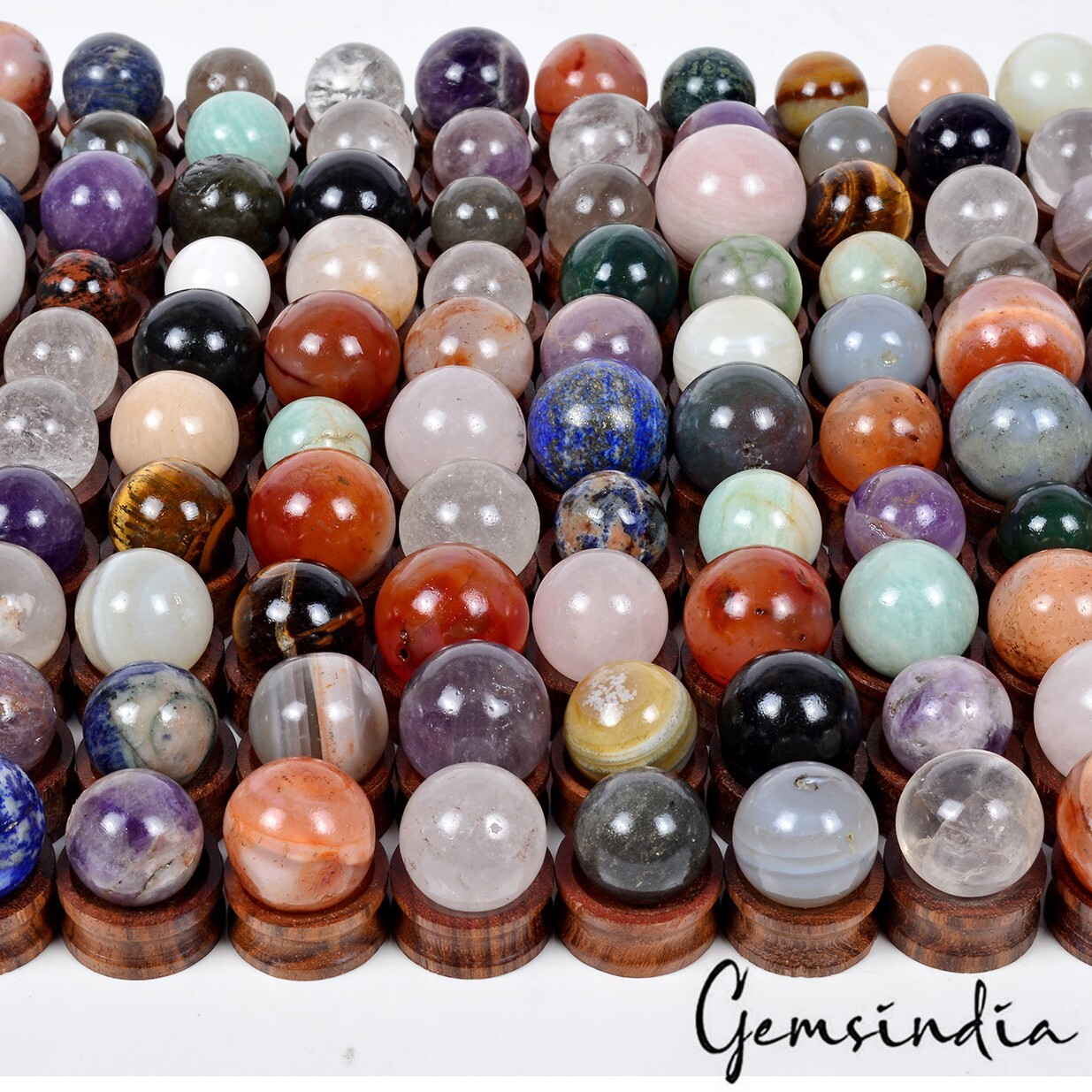 100 Mini Crystal Ball w/Stand~Rare Multigems Sphere Lot For Healing & Home Decor 100 Mini Crystal Ball w/Stand~Rare Multigems Sphere Lot For Healing & Home Decor