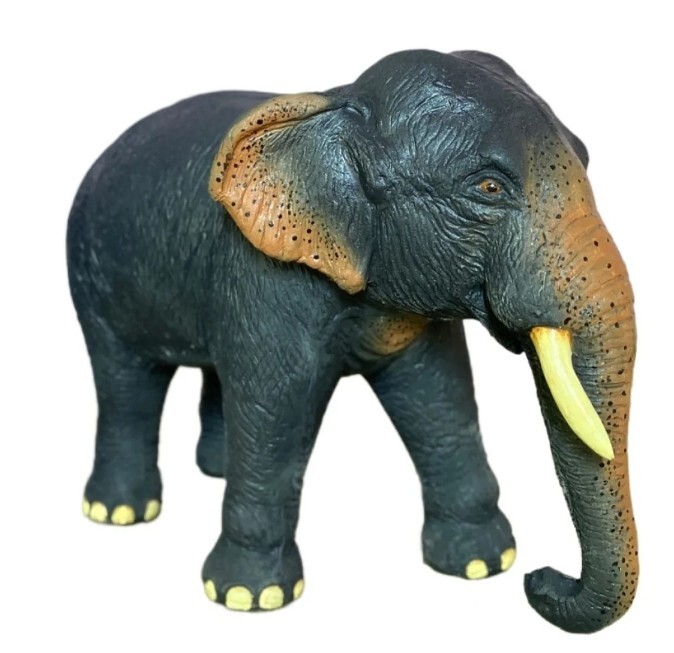 Asian Elephant High quality handcrafted rubber animal toy for kids tusker figure