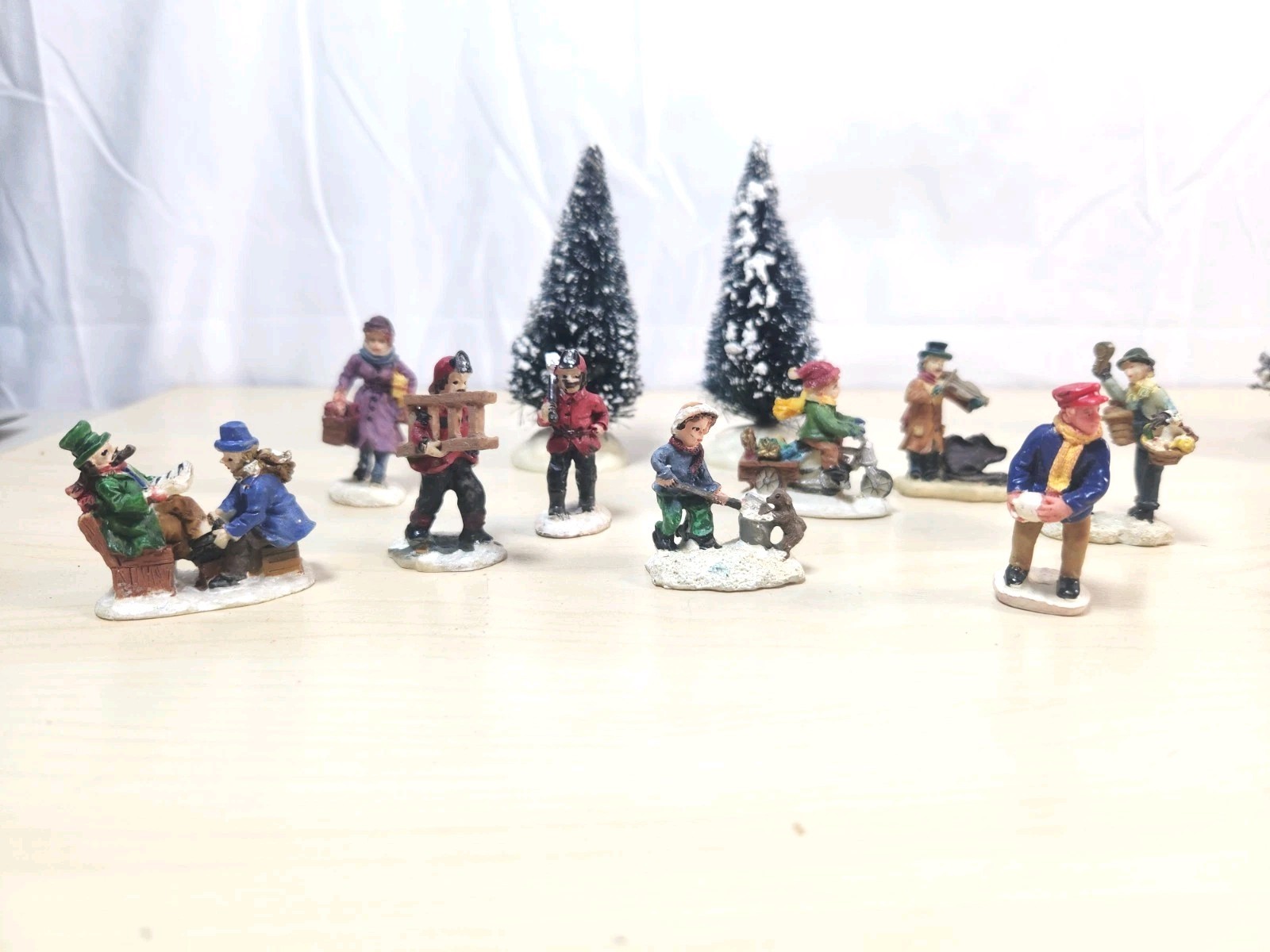 Lemax Christmas Village Accessory Lot Trees People Kids Firemen Paperboy 11pcs Lemax Christmas Village Accessory Lot Trees People Kids Firemen Paperboy 11pcs