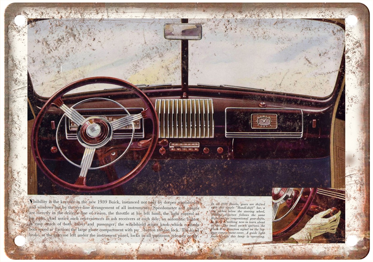 1939 Buick Vintage Auto Ad Retro Look Reproduction Metal Sign AM6274