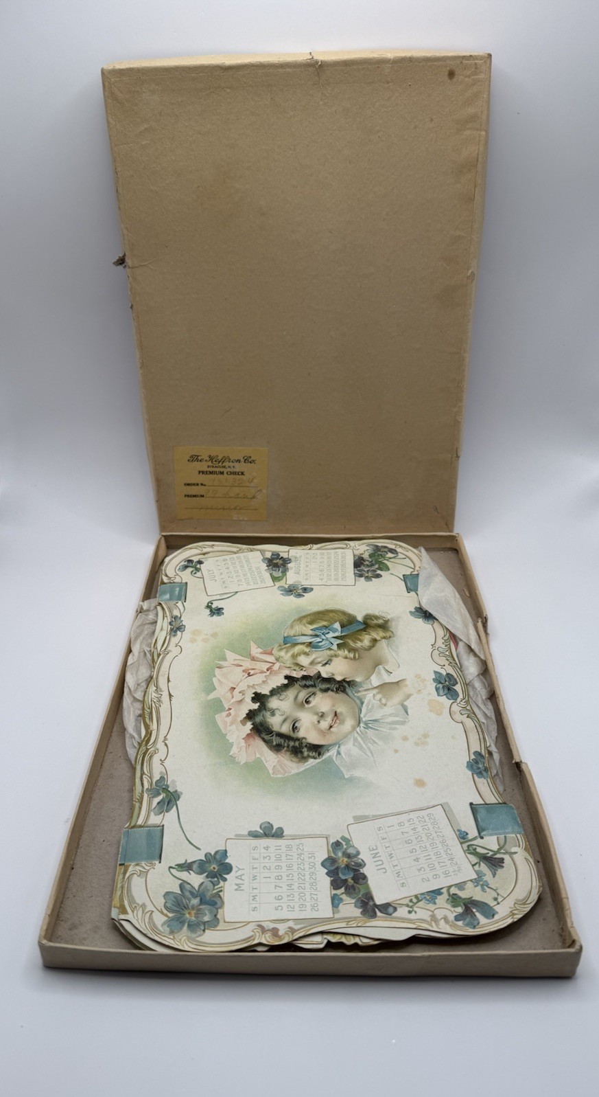 Antique 1901–2000 Two Century Calendar Newton Co. Litho Girls Original Box