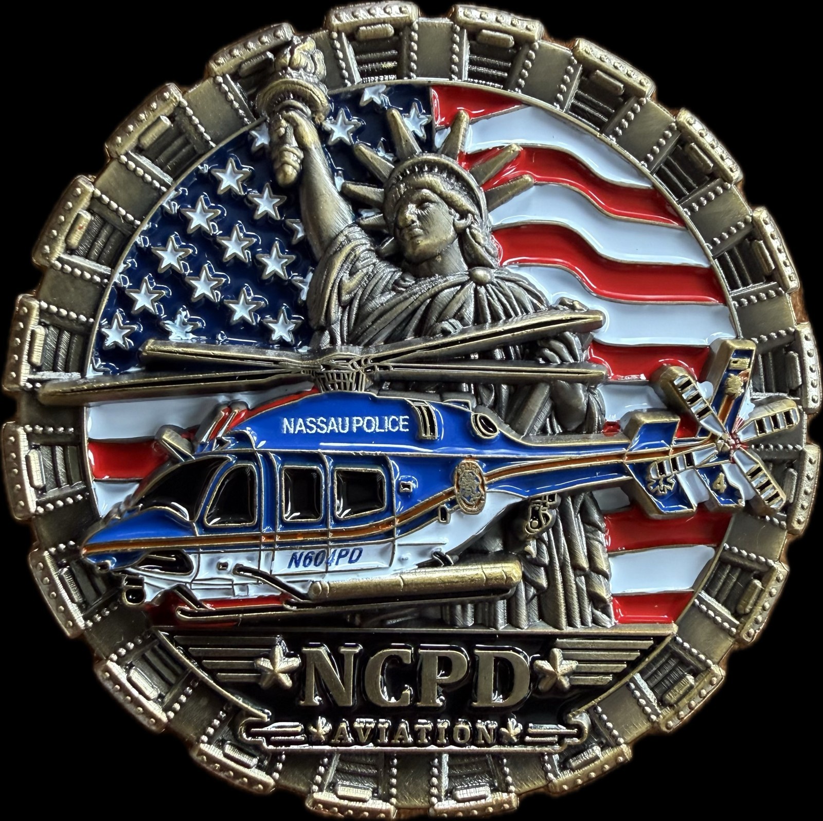 Nassau County Police Aviation Military Helicopter Challenge Coin (NOT NYPD)