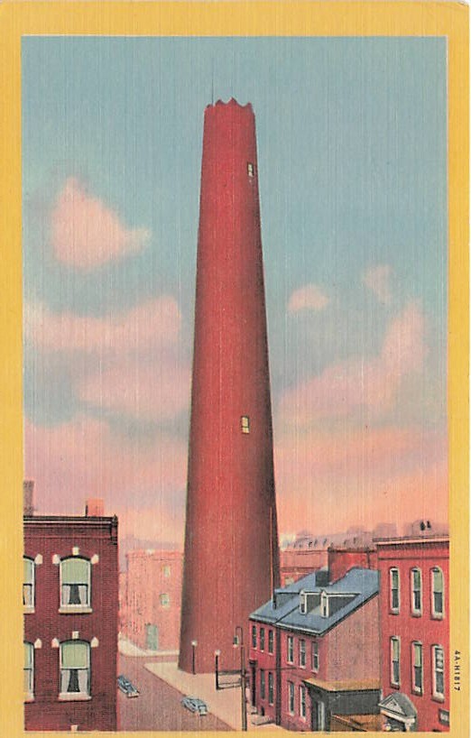 Postcard MD: Shot Tower, Baltimore, Maryland Linen