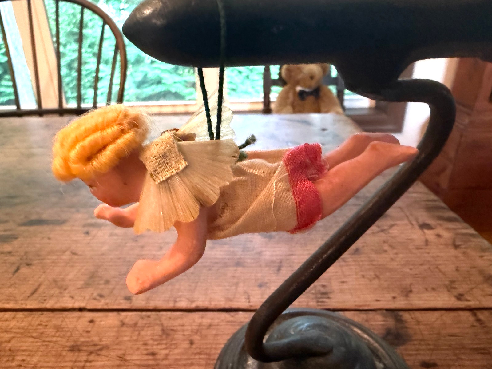Antique Vintage Victorian German Wax Cherub Angel Christmas Ornament Antique Vintage Victorian German Wax Cherub Angel Christmas Ornament