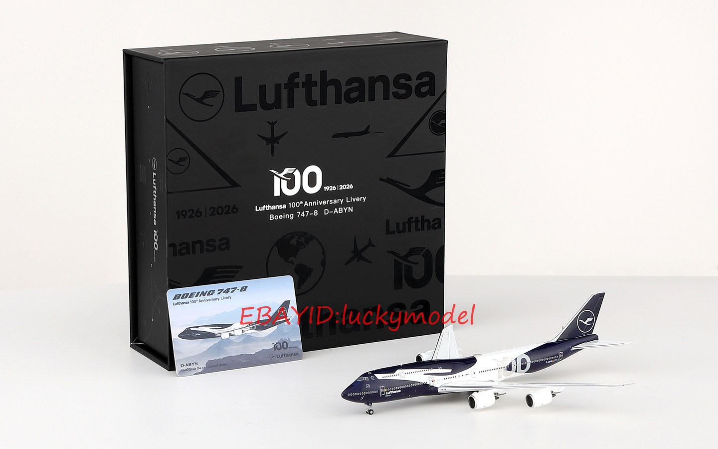 1:400 HX Models Lufthansa B747-8 D-ABYN 100th Anniversary Diecast Aircraft Model