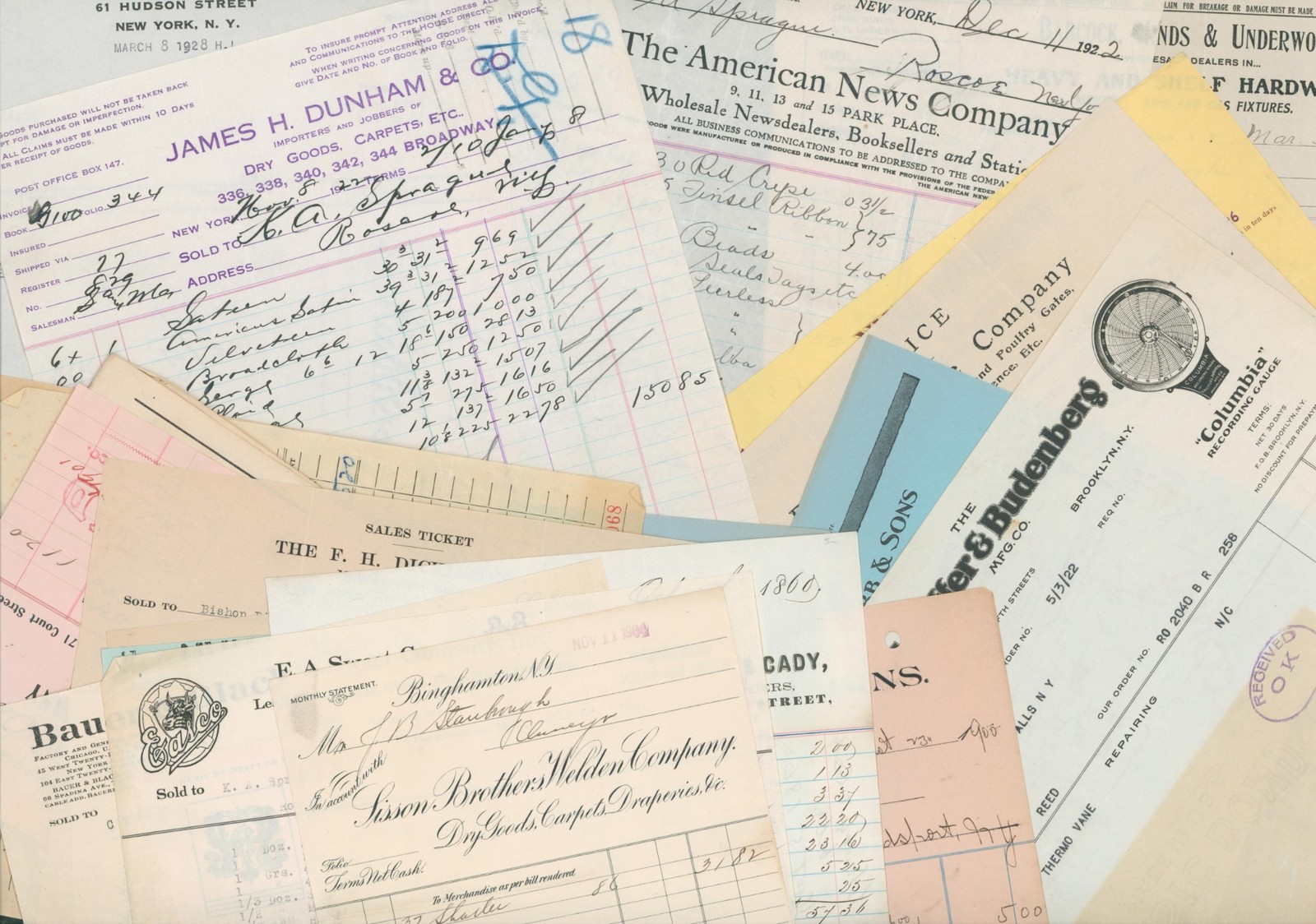 1899–1937 23 Pieces Business Billheads Invoices Advertising Trade Illustrated 1899–1937 23 Pieces Business Billheads Invoices Advertising Trade Illustrated