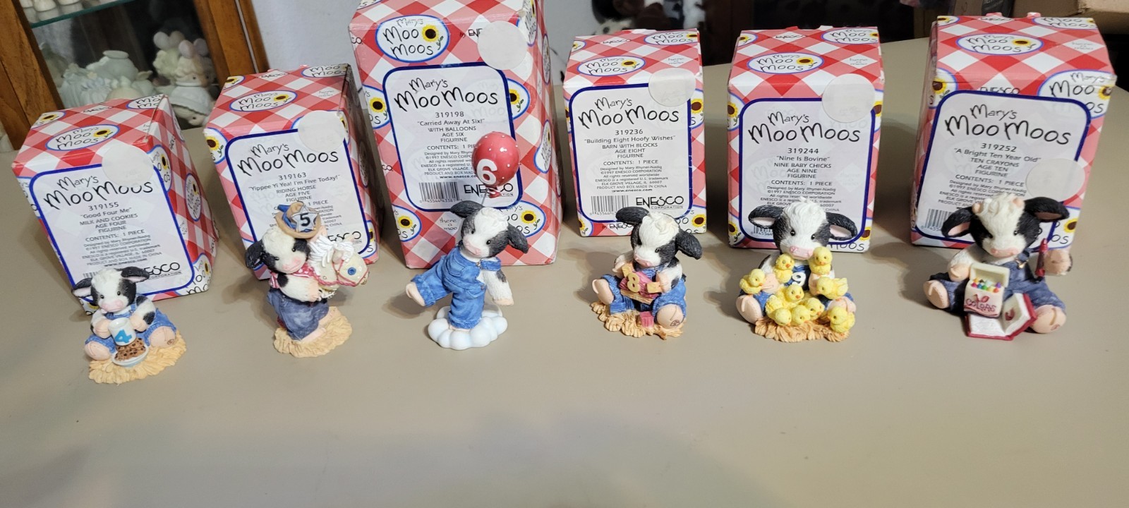 Enesco Mary's Moo Moos Collectible Resin Cow Figurines with Original Boxes Enesco Mary's Moo Moos Collectible Resin Cow Figurines with Original Boxes
