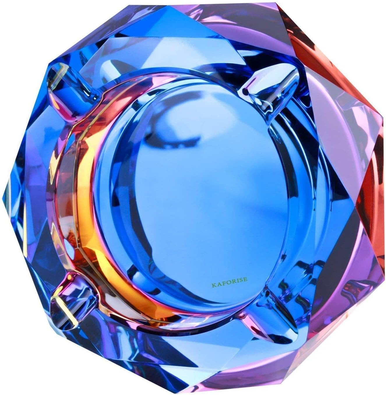 Heavy K9 Crystal Ashtray for Cigarettes – Cool Color-Changing Glass Ash Tray for