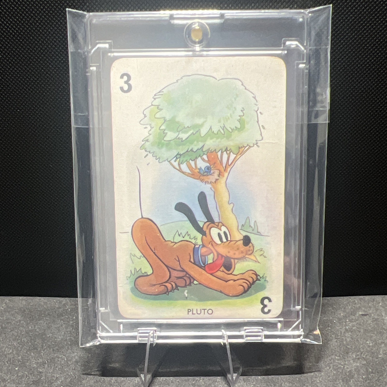 RARE- 1938 CASTELL SHUFFLED SYMPHONIES - PLUTO DISNEY CARD - RED BACK - VINTAGE