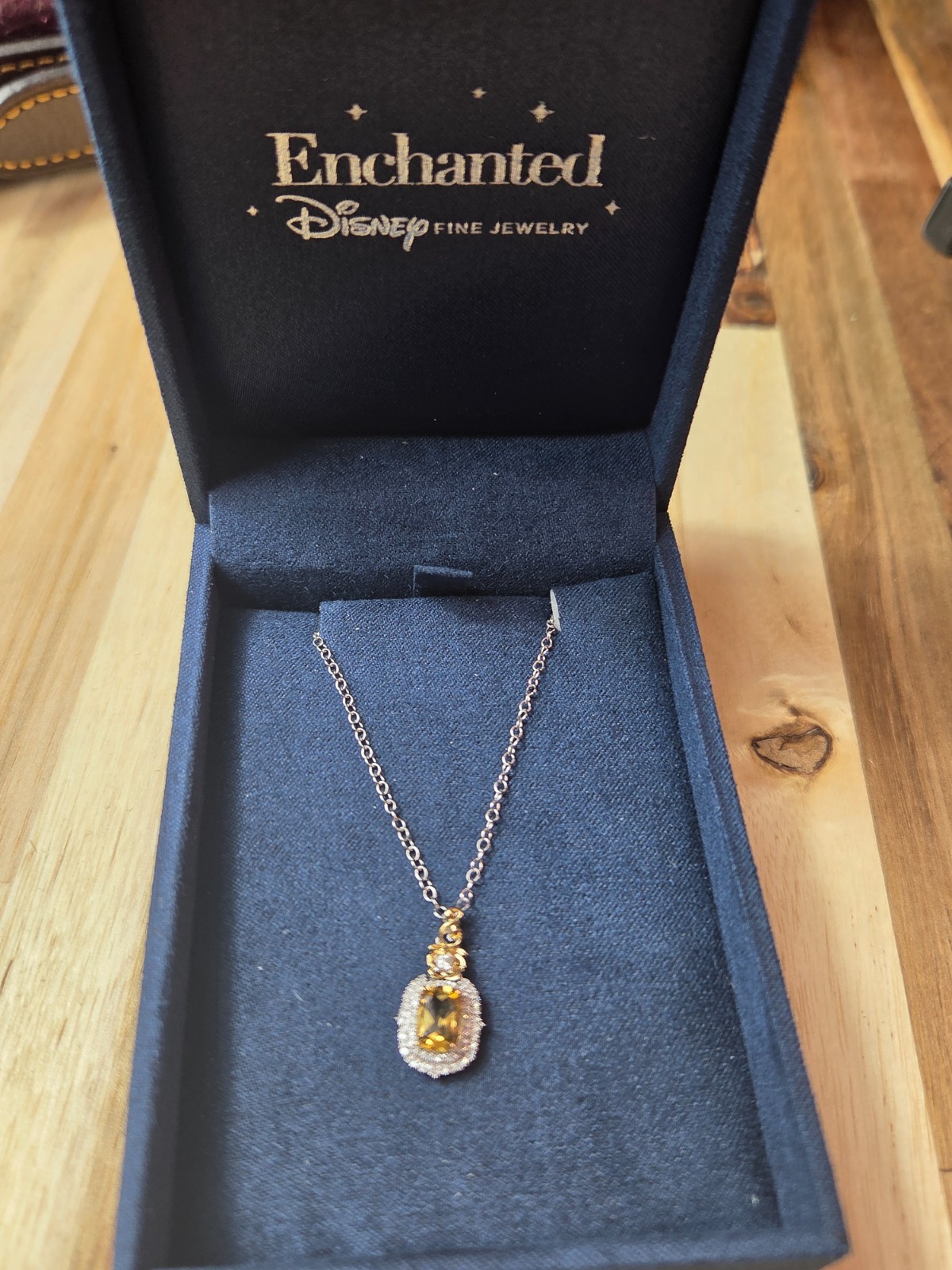 Enchanted Disney Fine Jewelry Disney Belle Rose Pendant Necklace Enchanted Disney Fine Jewelry Disney Belle Rose Pendant Necklace