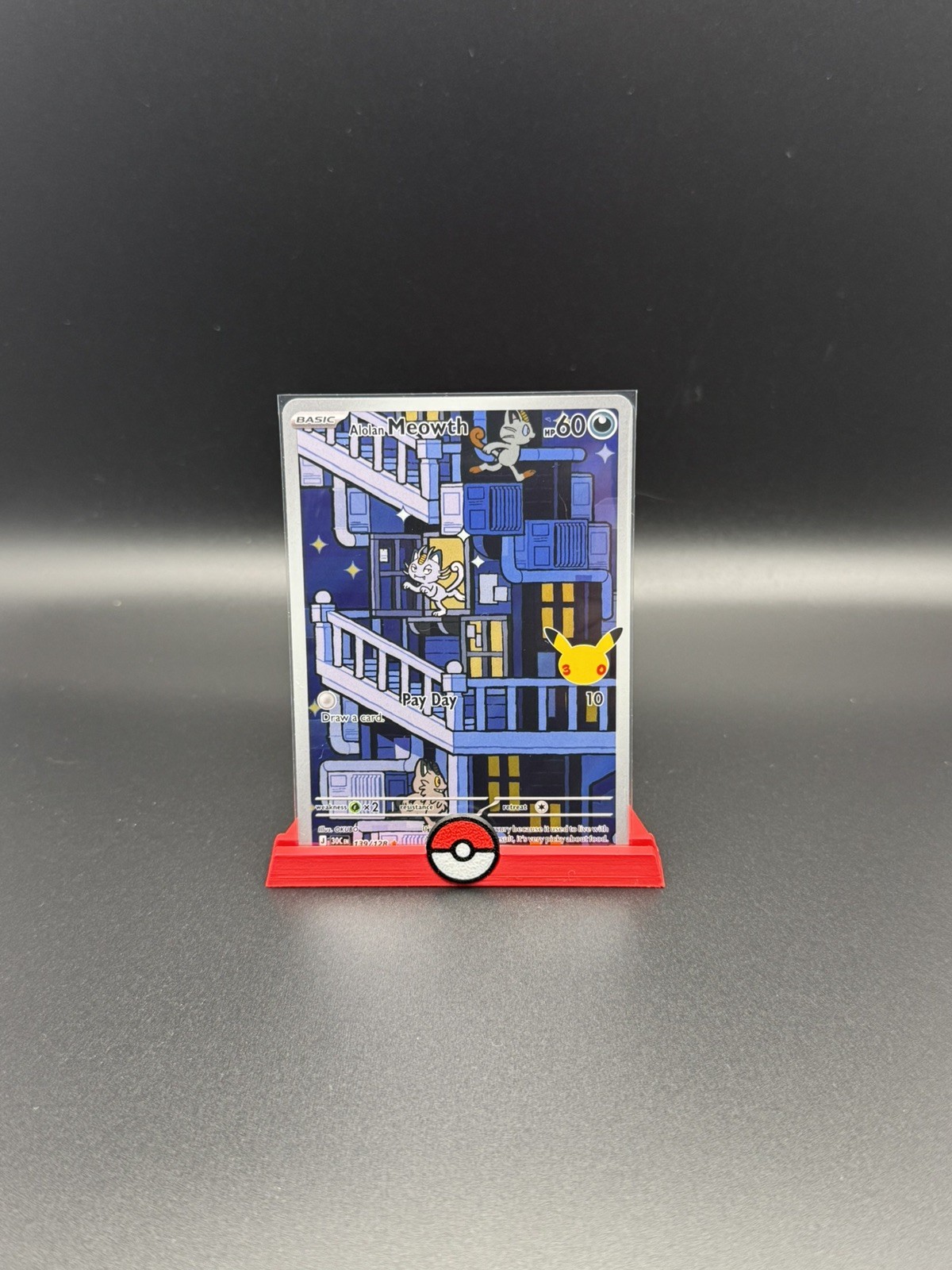 Pokémon TCG - Alolan Meowth 139/128: 30th Celebration Illustration Rare Pokémon TCG - Alolan Meowth 139/128: 30th Celebration Illustration Rare