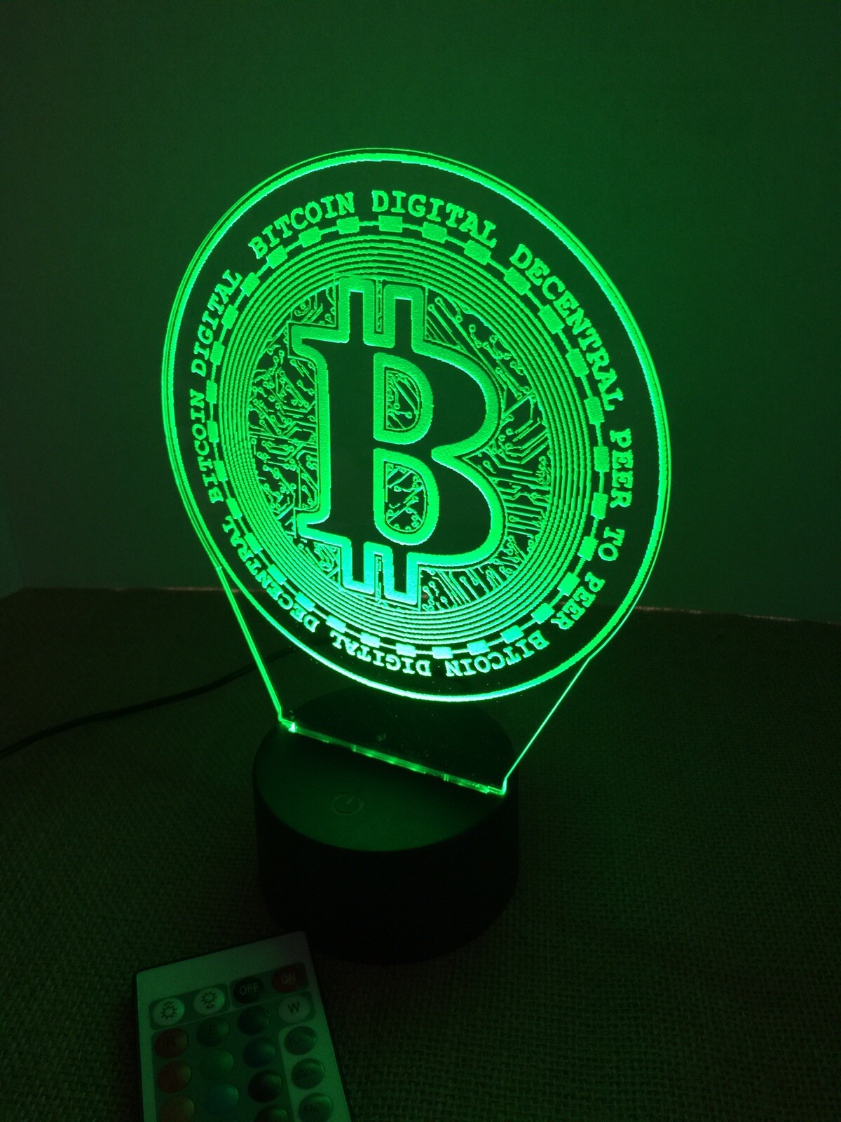 Bitcoin Led Light Sign Rgb Remote Game Room