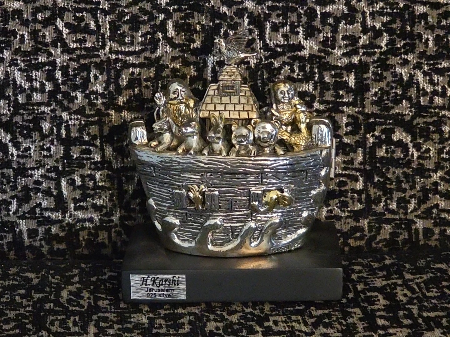SAM PHILIPE JERUSALEM STERLING 925 WEIGHTED SILVER NOAH'S ARK SCULPTURE L.E SAM PHILIPE JERUSALEM STERLING 925 WEIGHTED SILVER NOAH'S ARK SCULPTURE L.E