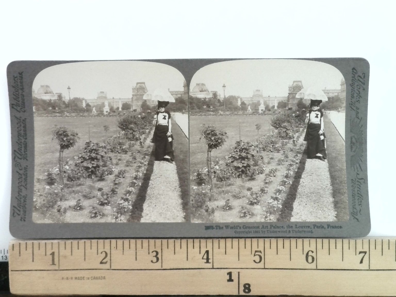 Louvre Paris Stereoview Underwood & Underwood 1901 France Gardens