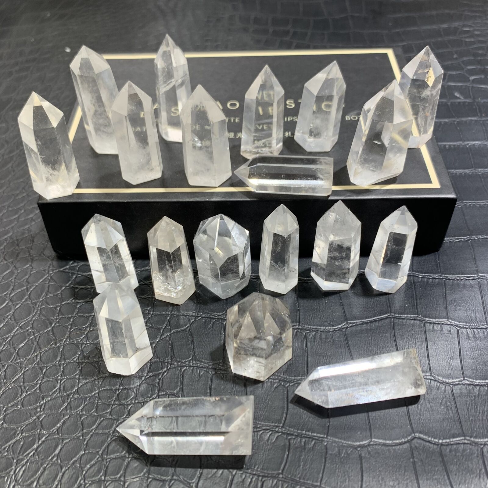 20pc natural mini clear quartz obelisk crystal wand point healing random