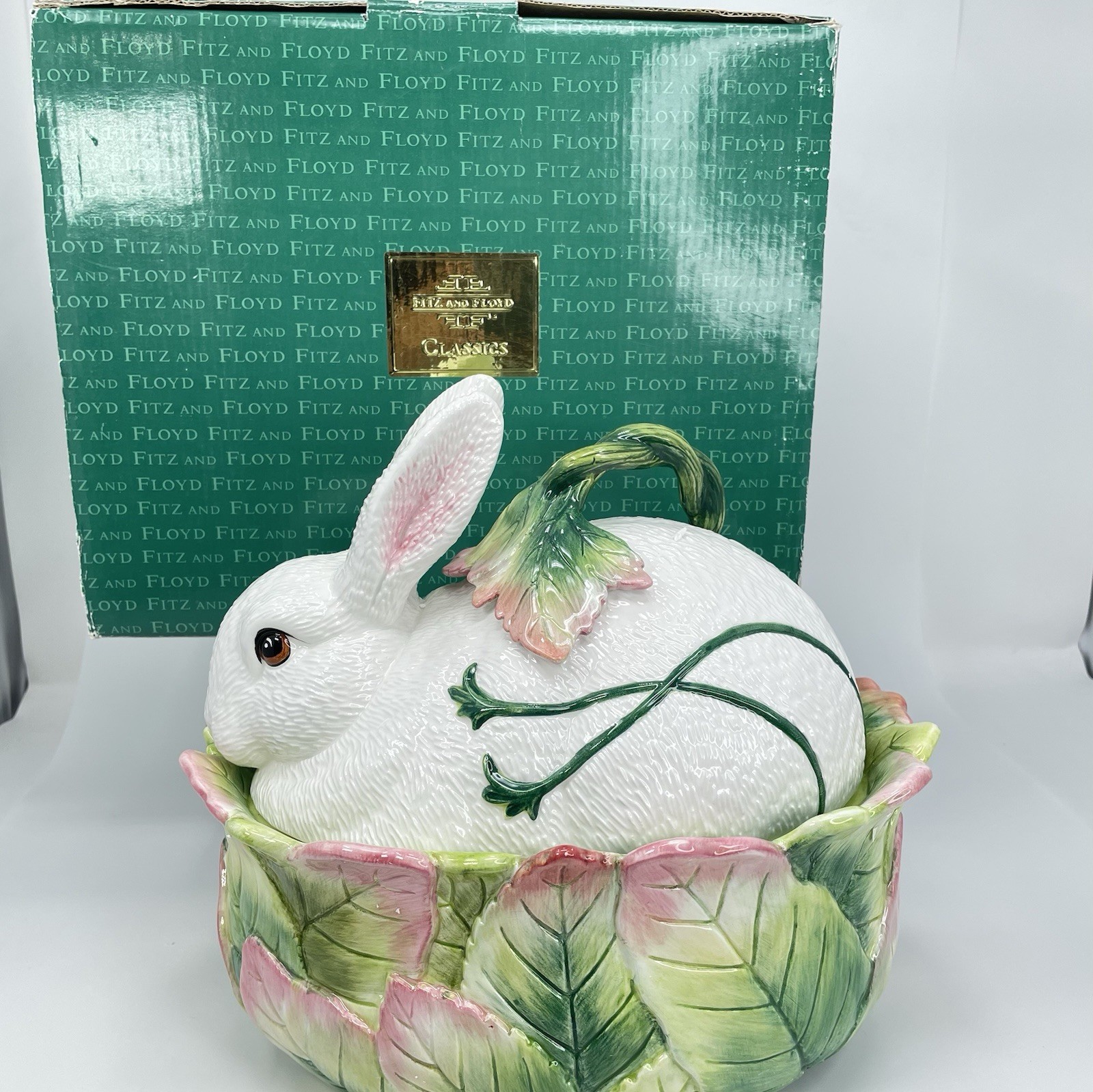 Fitz and Floyd Le Lapin Rabbit Covered Vegetable Bowl A+Condition W/Box Classics Fitz and Floyd Le Lapin Rabbit Covered Vegetable Bowl A+Condition W/Box Classics