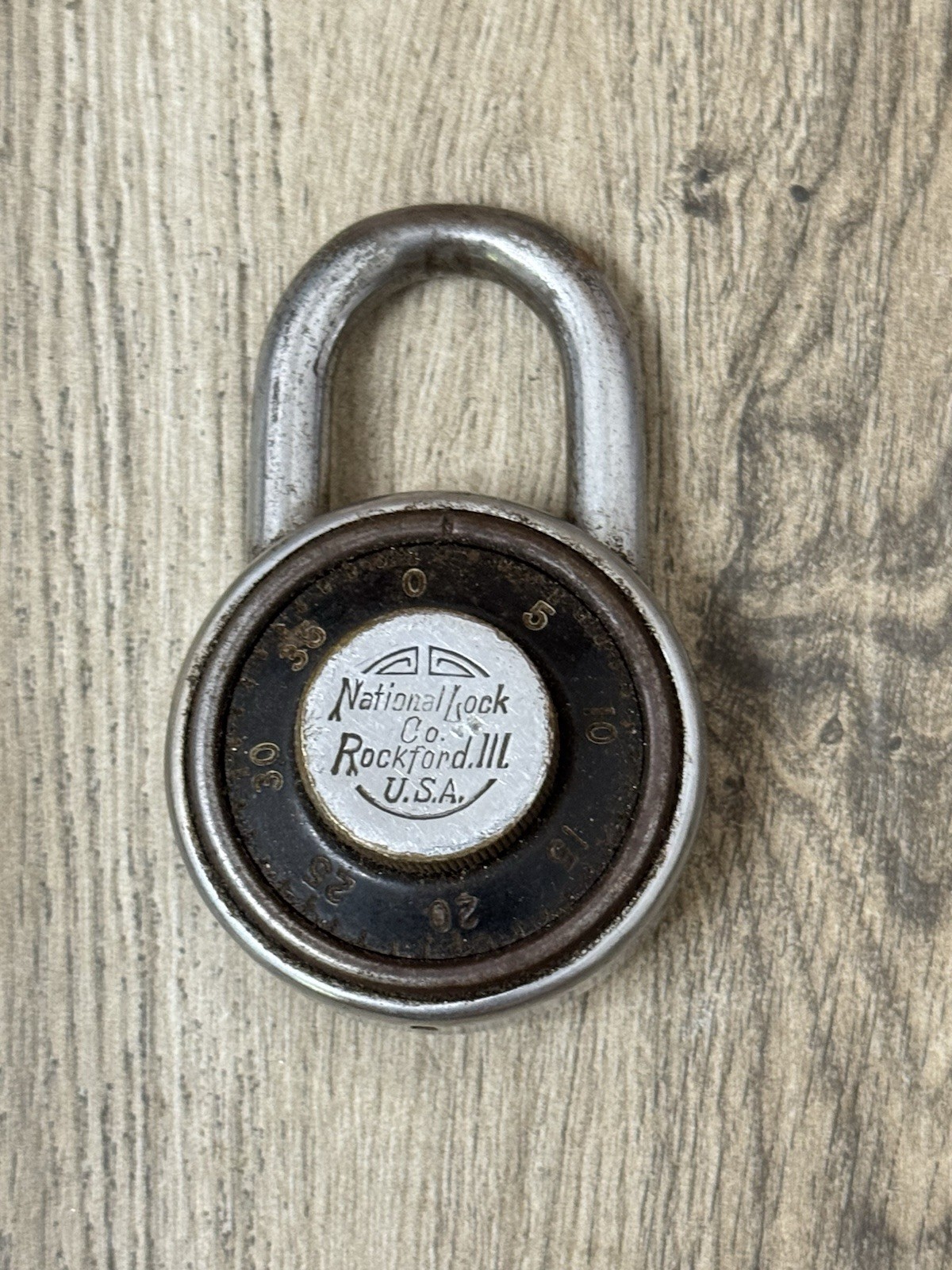 Vintage National Lock Co. Combination Padlock Combo Unknown Vintage National Lock Co. Combination Padlock Combo Unknown