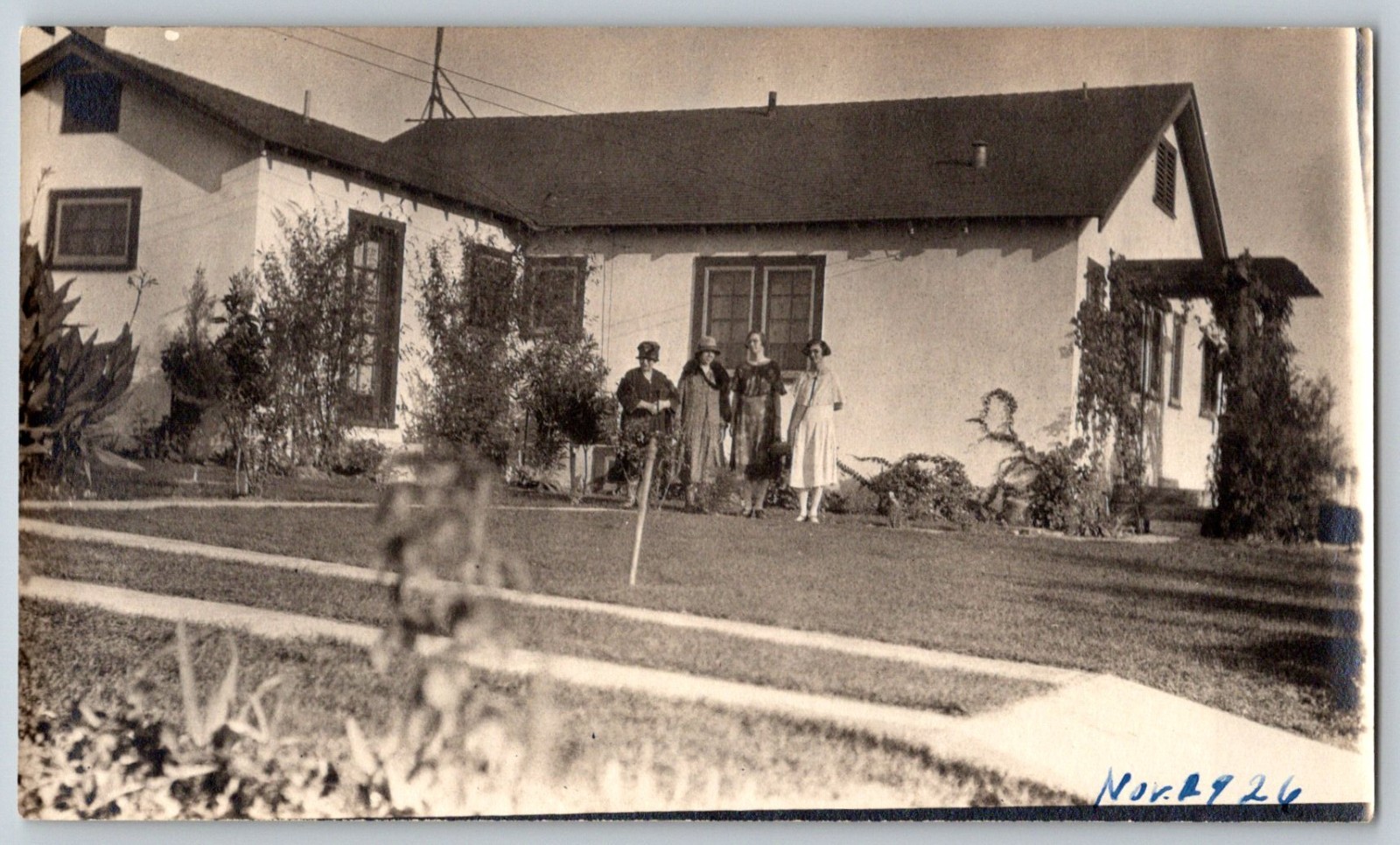 Vtg 1920s Real Photo Postcard 4 Women 1926 Fashion Cloche Hats Home Landscape Vtg 1920s Real Photo Postcard 4 Women 1926 Fashion Cloche Hats Home Landscape