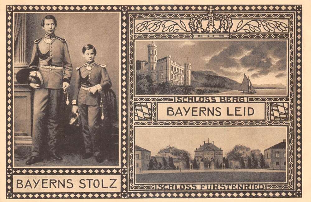 Germany Royalty Prince Ludwig II and Otto Schloss Berg Furstenried PC AA115673