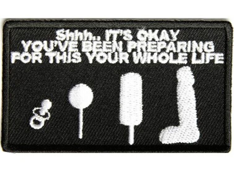 SHHH IT\'S OKAY Embroidered Jacket Vest Funny Rude Patch Emblem Independent Biker