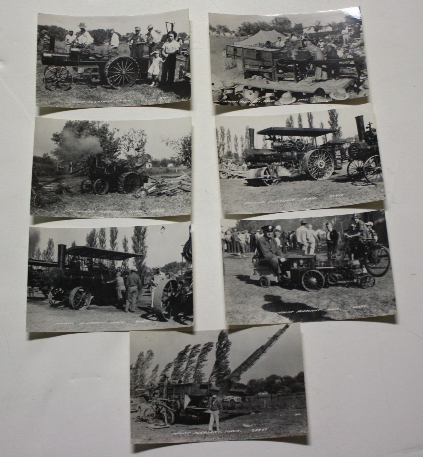 7 Early Mt Pleasant Iowa Midwest Old Threshers Reunion Steam Engine Post Cards 7 Early Mt Pleasant Iowa Midwest Old Threshers Reunion Steam Engine Post Cards