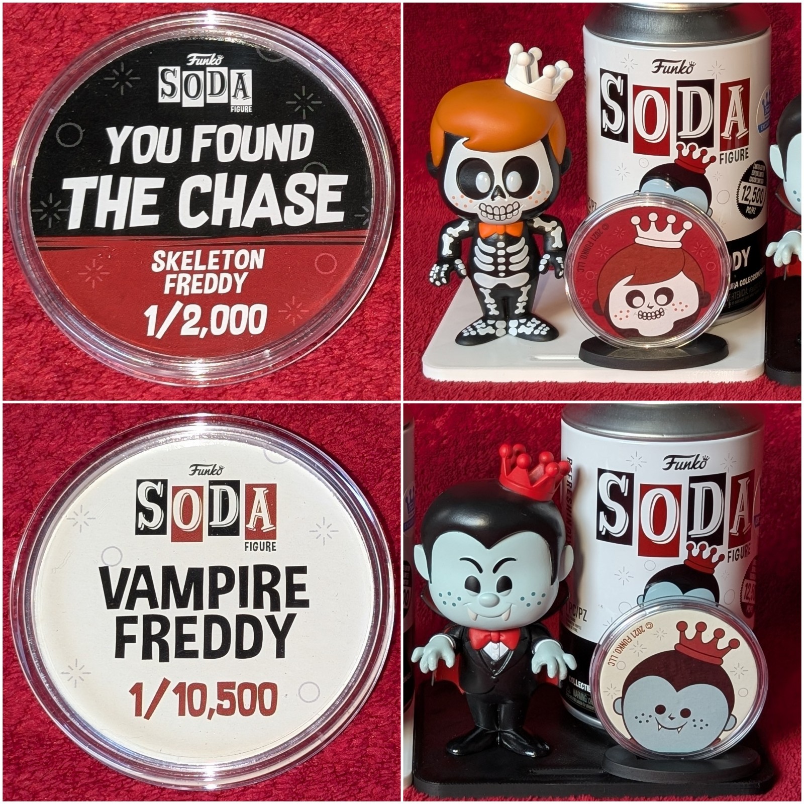 Funko Soda Freddy Skeleton CHASE & Vampire Bundle Set of 2 - Shop Exclusive LE