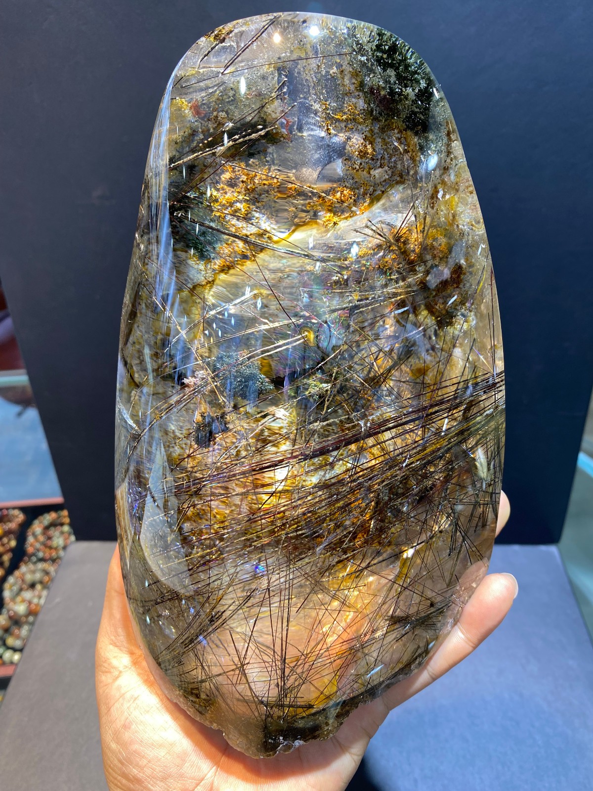 5.8LB Rare Top Natural Copper black Rutilated Quartz Crystal Mineral specimens 5.8LB Rare Top Natural Copper black Rutilated Quartz Crystal Mineral specimens