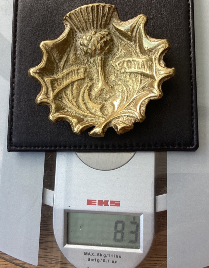 Vintage (1954) Brass Scottish Thistle Bonnie Scotland Trinket Dish 83g Vintage (1954) Brass Scottish Thistle Bonnie Scotland Trinket Dish 83g
