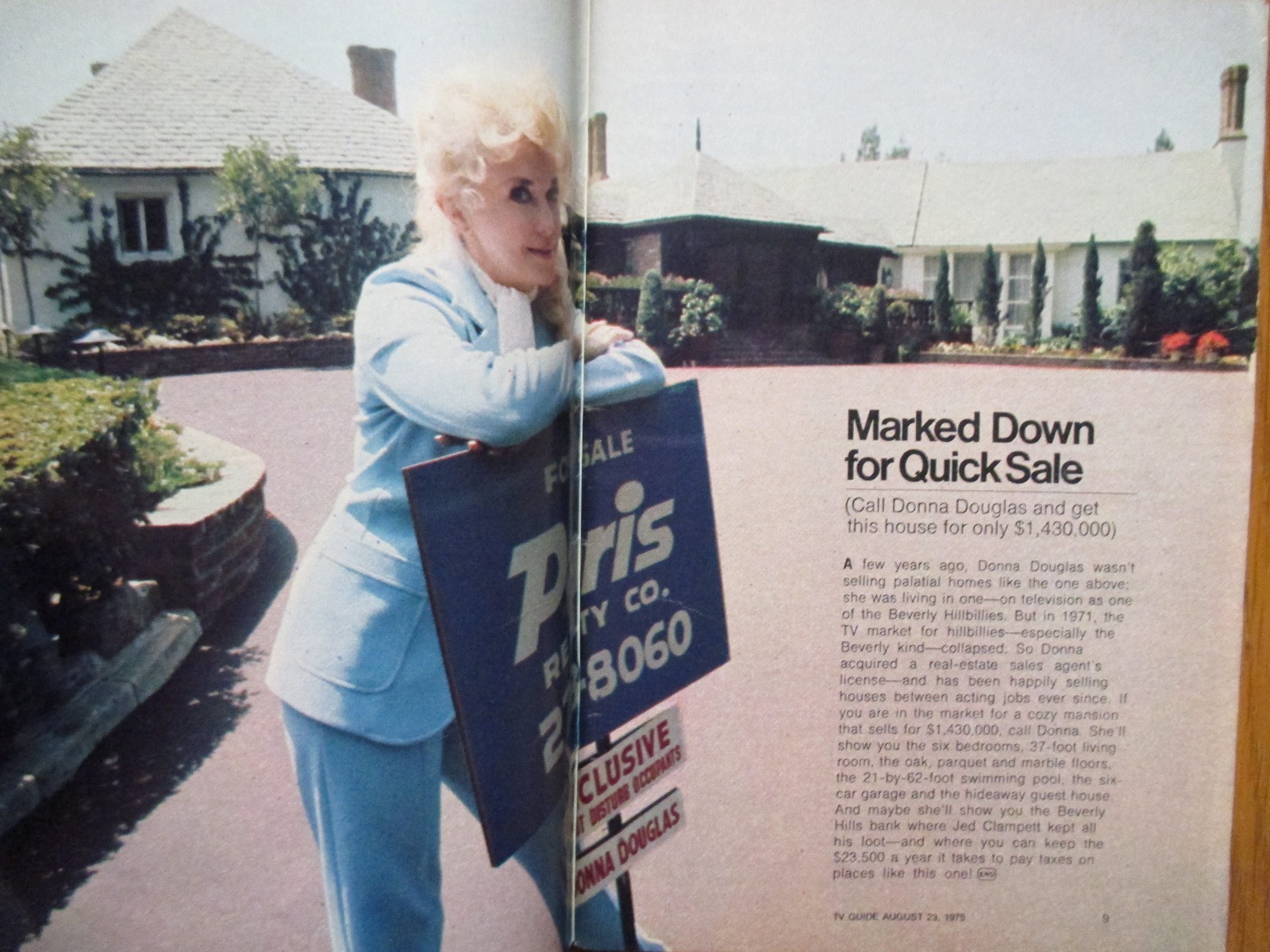 8/23/1975 TV  Guide(DONNA DOUGLAS/ELIZABETH MONTGOMERY/LIZZIE BORDEN/RALPH WAITE