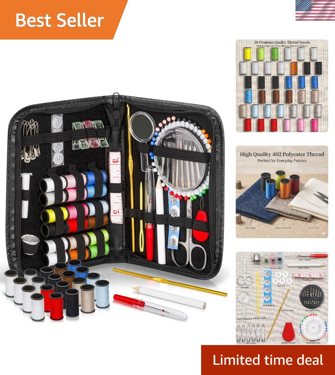 Artika 142 PCS Sewing Kit for Beginners & Experts - Travel-Friendly & Durable