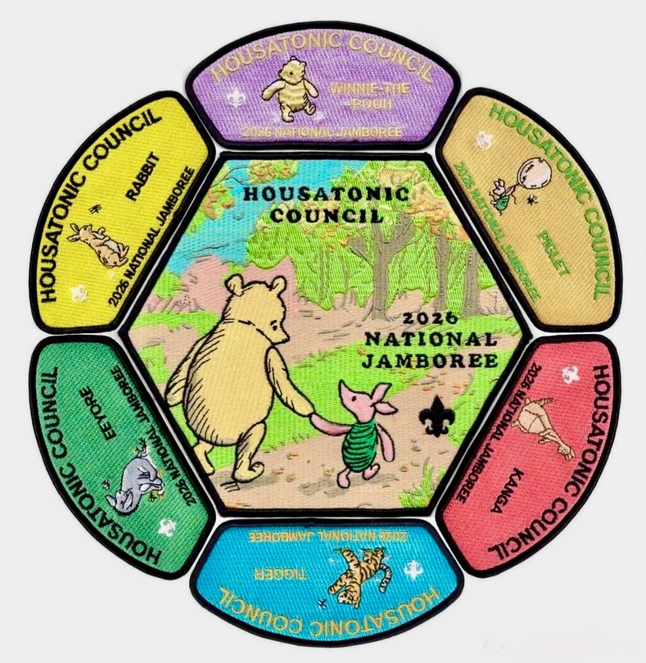 BSA HOUSATONIC OA 553 CT 2026 JAMBOREE 7-PATCH JSP CSP WINNIE-THE-POOH 200 MADE