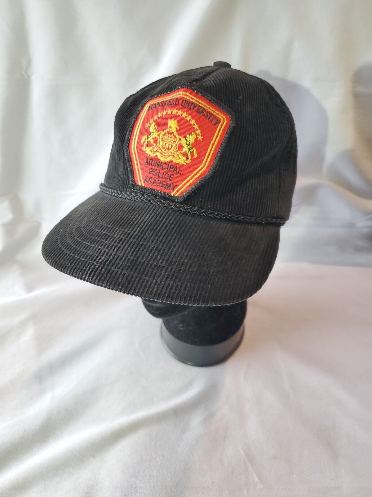 Vintage Mansfield University Municipal Police Academy Corduroy Hat Snapback