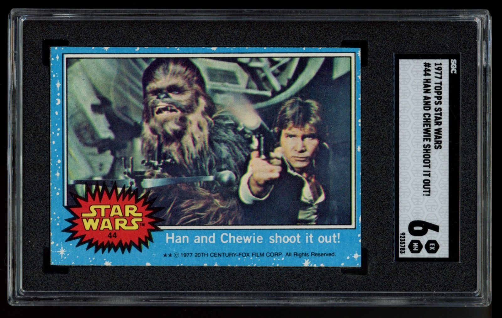1977 Topps Star Wars #44 - Han and Chewie shoot it out - SGC 6 1977 Topps Star Wars #44 - Han and Chewie shoot it out - SGC 6