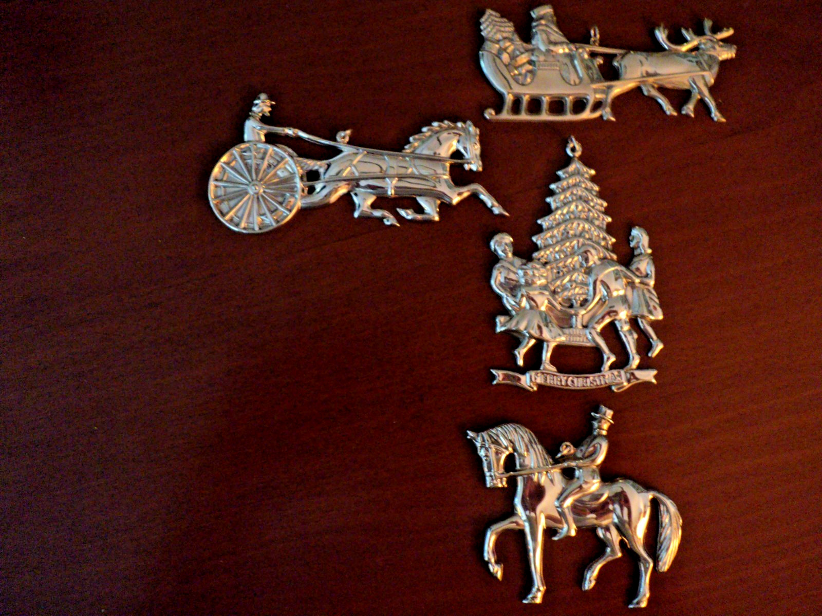 Set of (4) Vintage GORHAM Exclusive Collector's Ornaments in Sterling -1977-1980 Set of (4) Vintage GORHAM Exclusive Collector's Ornaments in Sterling -1977-1980