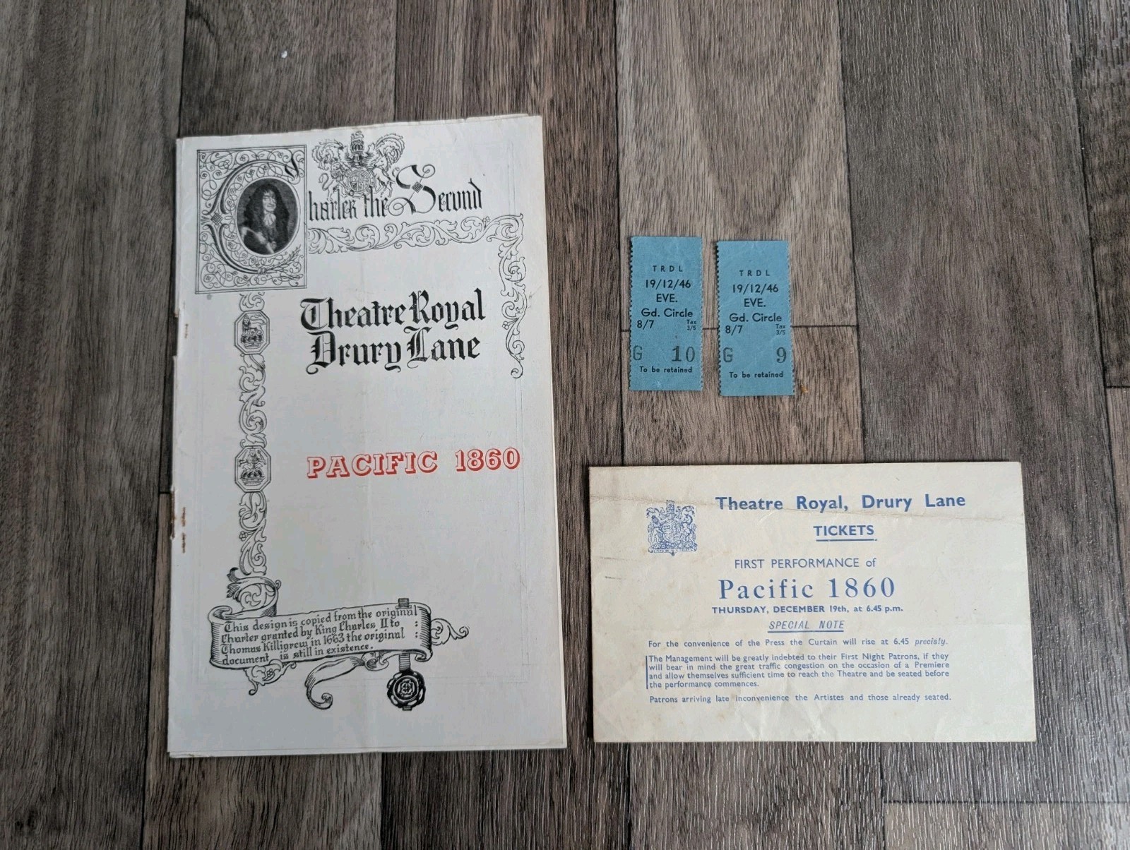 Pacific 1860 Programme (Mary Martin) - Theatre Royal Drury Lane  With 2 Tickets