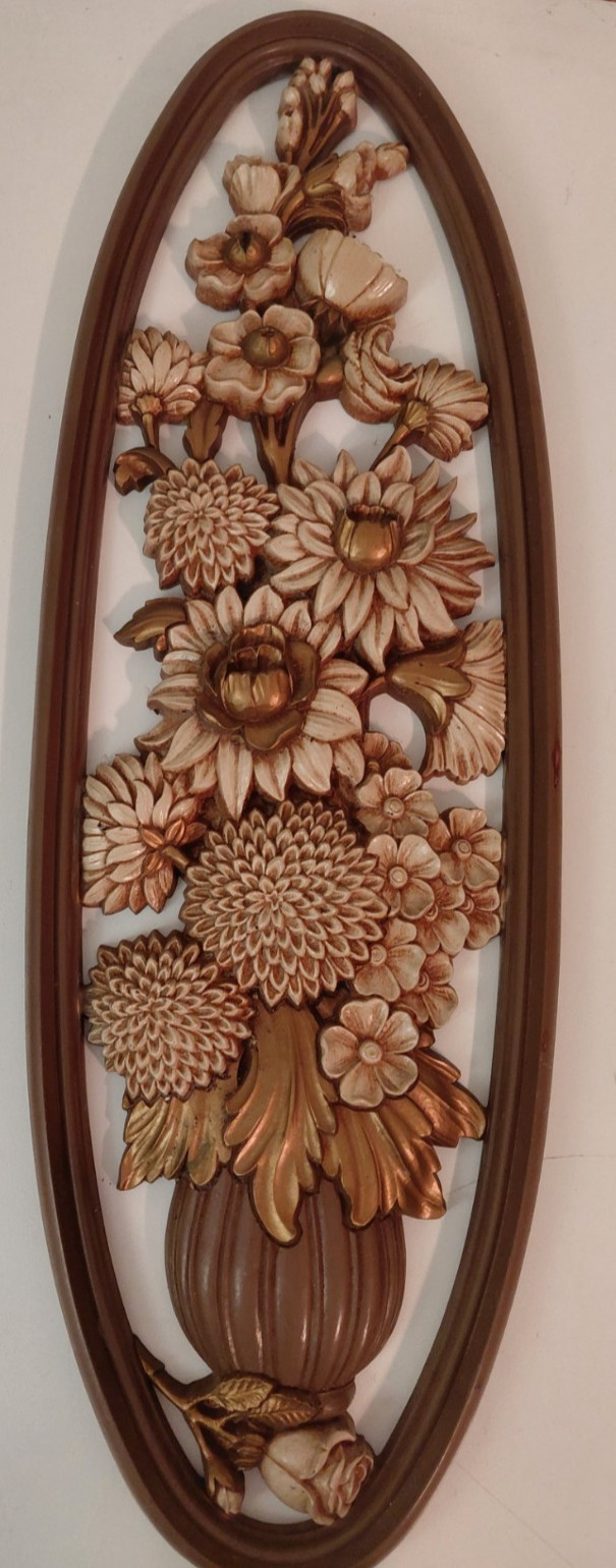 Vintage 1976 Syroco Dart Ind. 3D Floral Bouquet #7465 Wall Hanging 21 Vintage 1976 Syroco Dart Ind. 3D Floral Bouquet #7465 Wall Hanging 21
