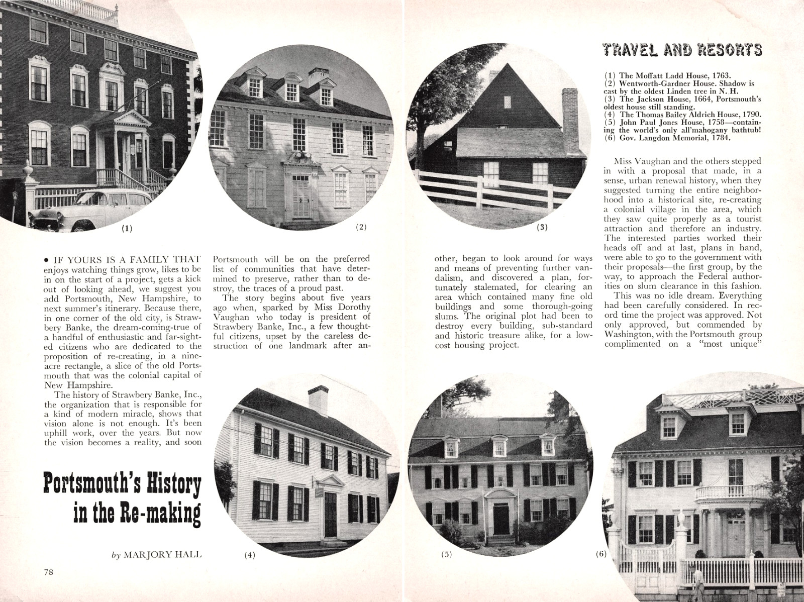 Portsmouth NH Colonial Architecture Historic New England Homes 1963 Mag Image