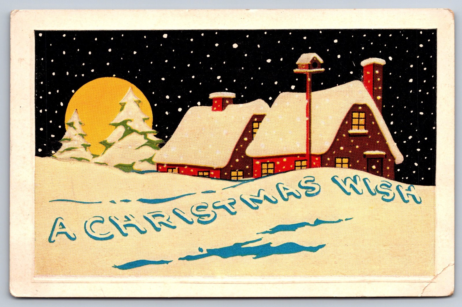 Christmas Wish Embossed Postcard