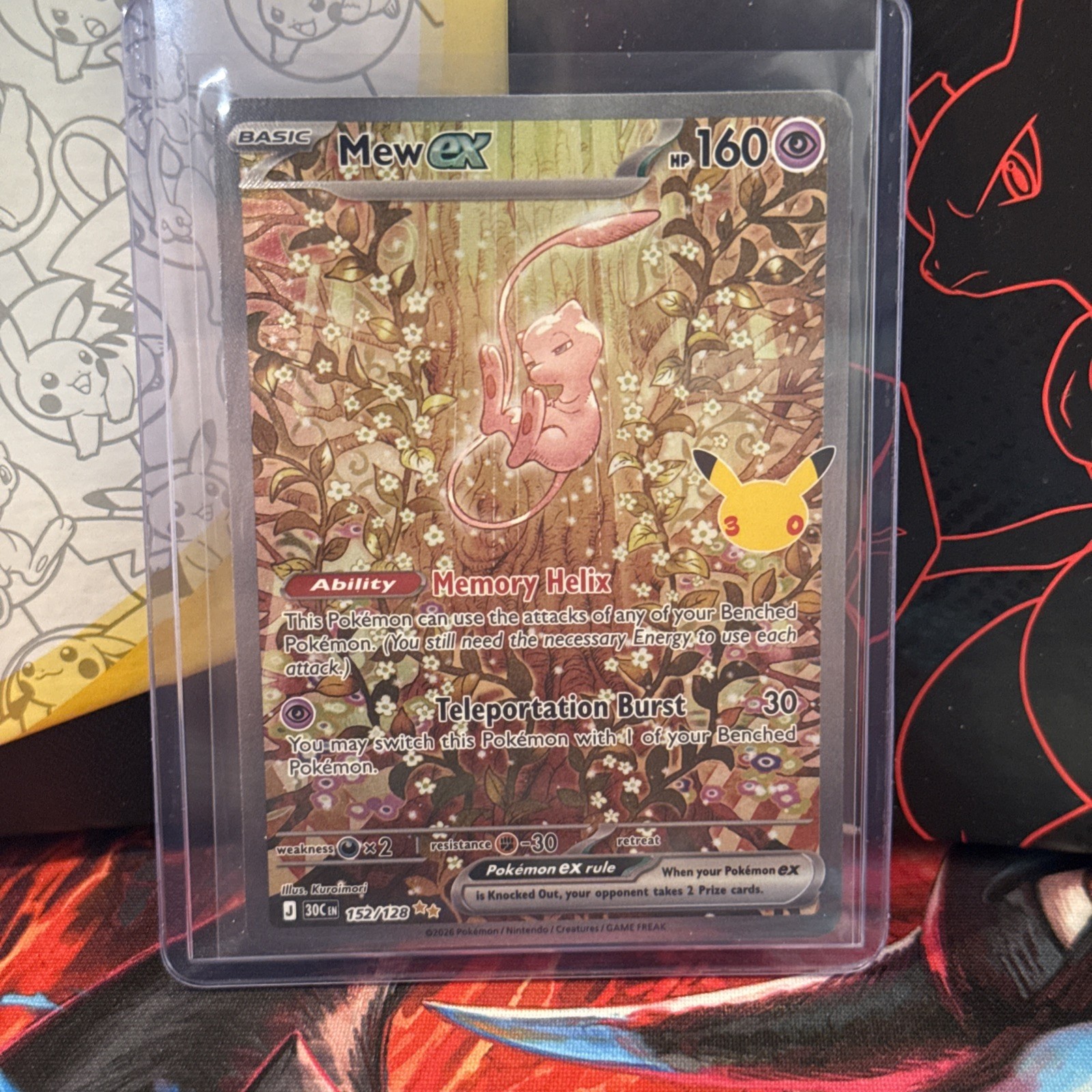 Mew EX 152/128 30th Celebration Ultra Rare Full Art Holo Pokémon TCG Card Mew EX 152/128 30th Celebration Ultra Rare Full Art Holo Pokémon TCG Card