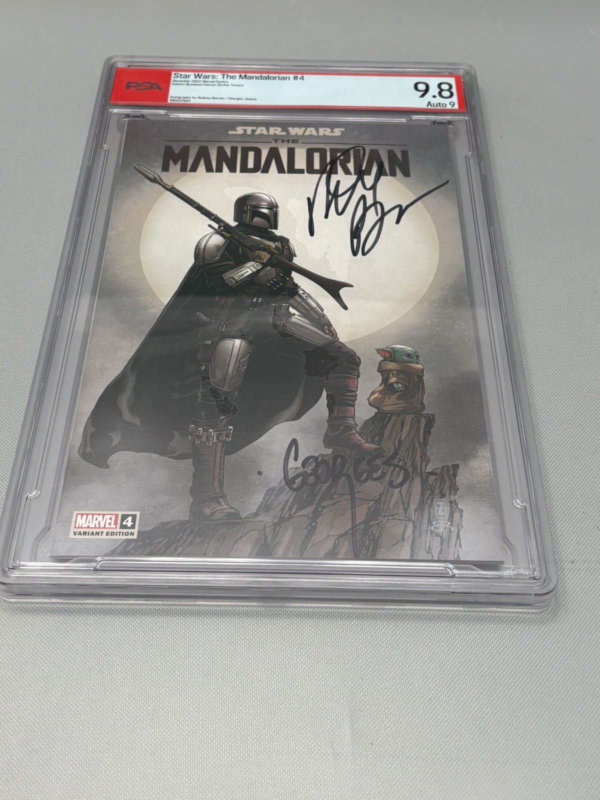 DOUBLE SIGNED The Mandalorian #4 2022 PSA 9.8 Auto 9 Signed by Jeanty and Barnes DOUBLE SIGNED The Mandalorian #4 2022 PSA 9.8 Auto 9 Signed by Jeanty and Barnes