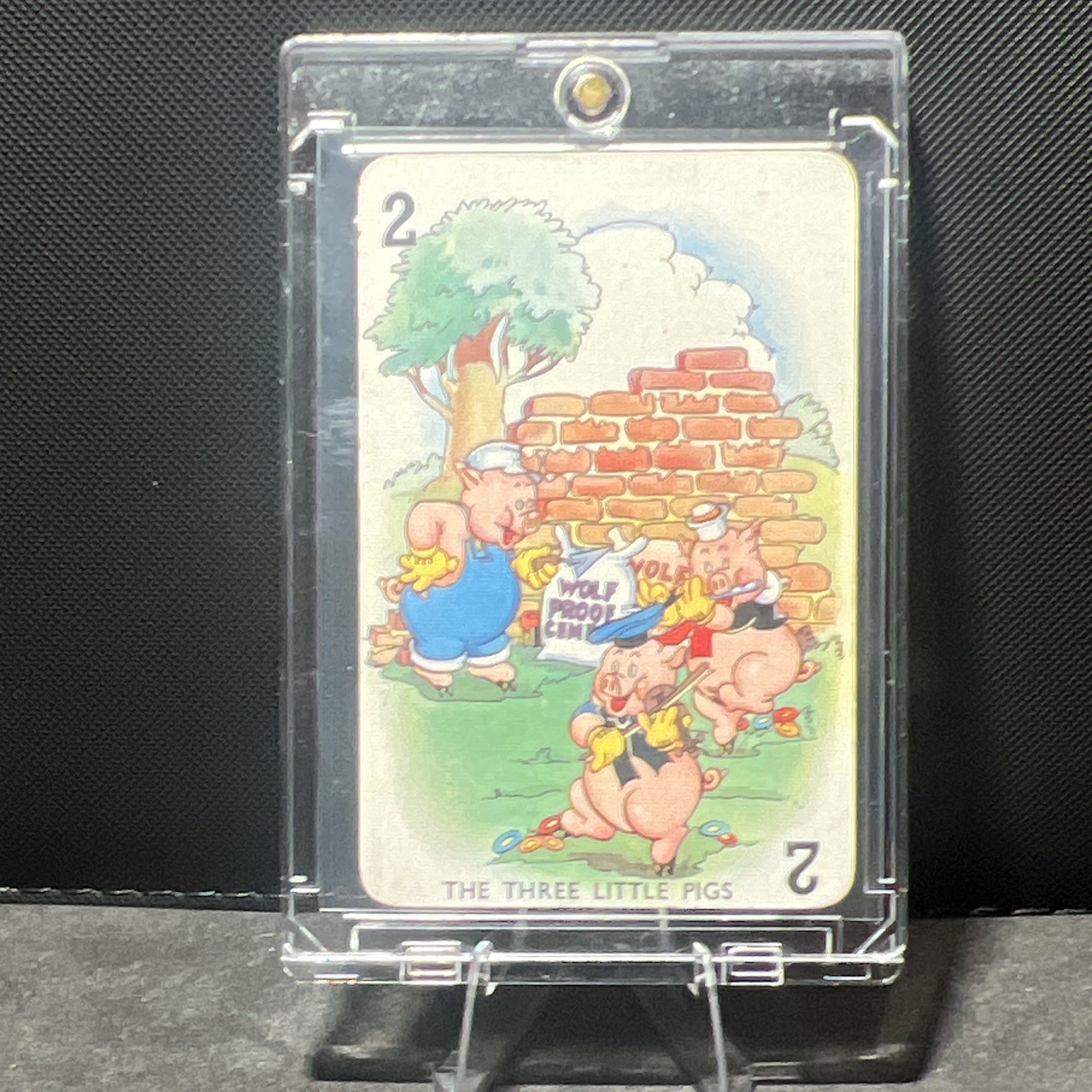 RARE-1938 CASTELL SHUFFLED SYMPHONIES THE THREE LITTLE PIGS-DISNEY CARD-RED BACK