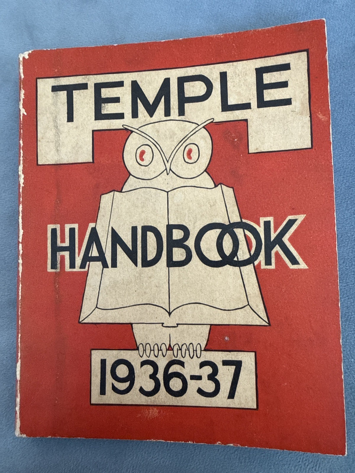 1936-37 Temple University Handbook Vintage Student Guide Owl Philadelphia