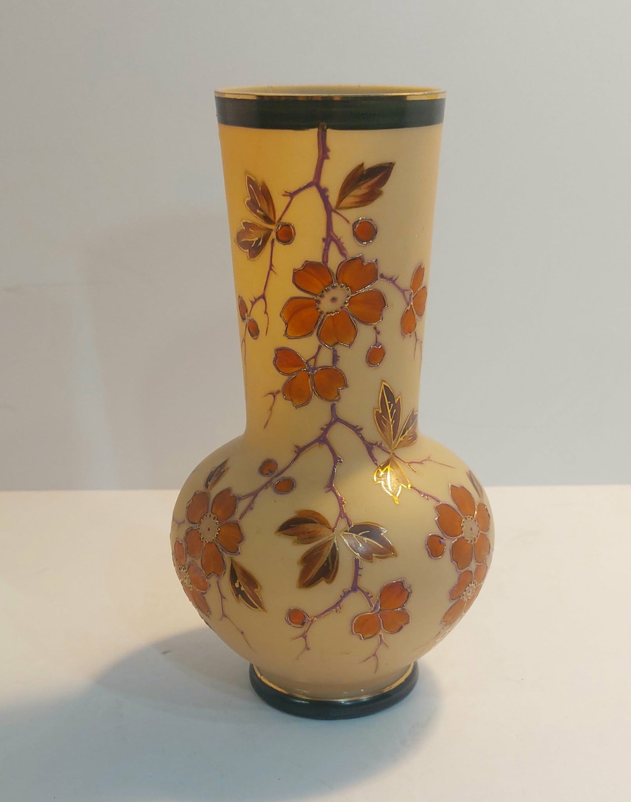 ''RARE'' Antique Poshinger Krystallia hand painted vase ''RARE'' Antique Poshinger Krystallia hand painted vase