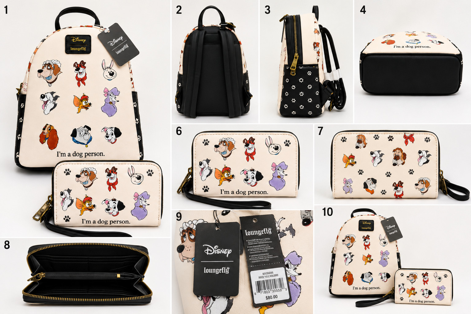 NWT Disney Loungefly I'm A Dog Person Mini Backpack & Wallet Set Dog Lover