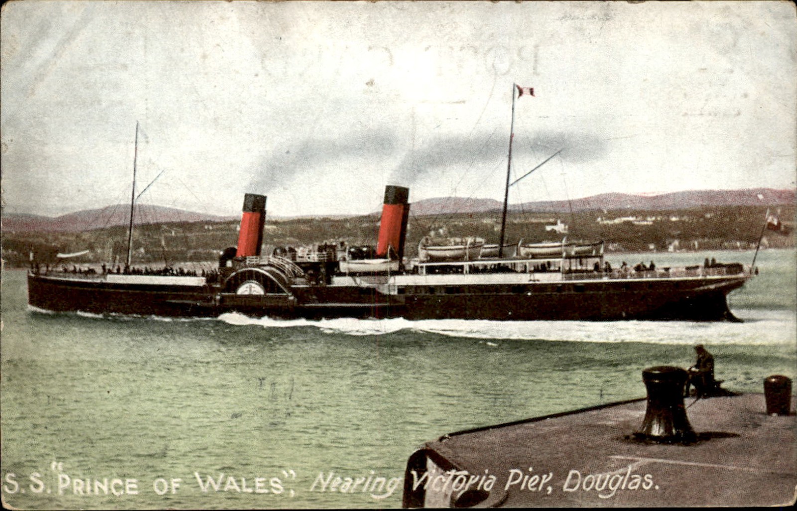 Douglas Isle of Man S.S. Prince of Wales c1900s-10s Vintage Postcard Douglas Isle of Man S.S. Prince of Wales c1900s-10s Vintage Postcard