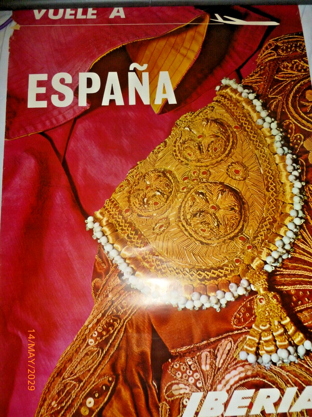 Vintage Iberia Airlines Spain Travel Poster A Moreno Espana Matador Suit 39x24