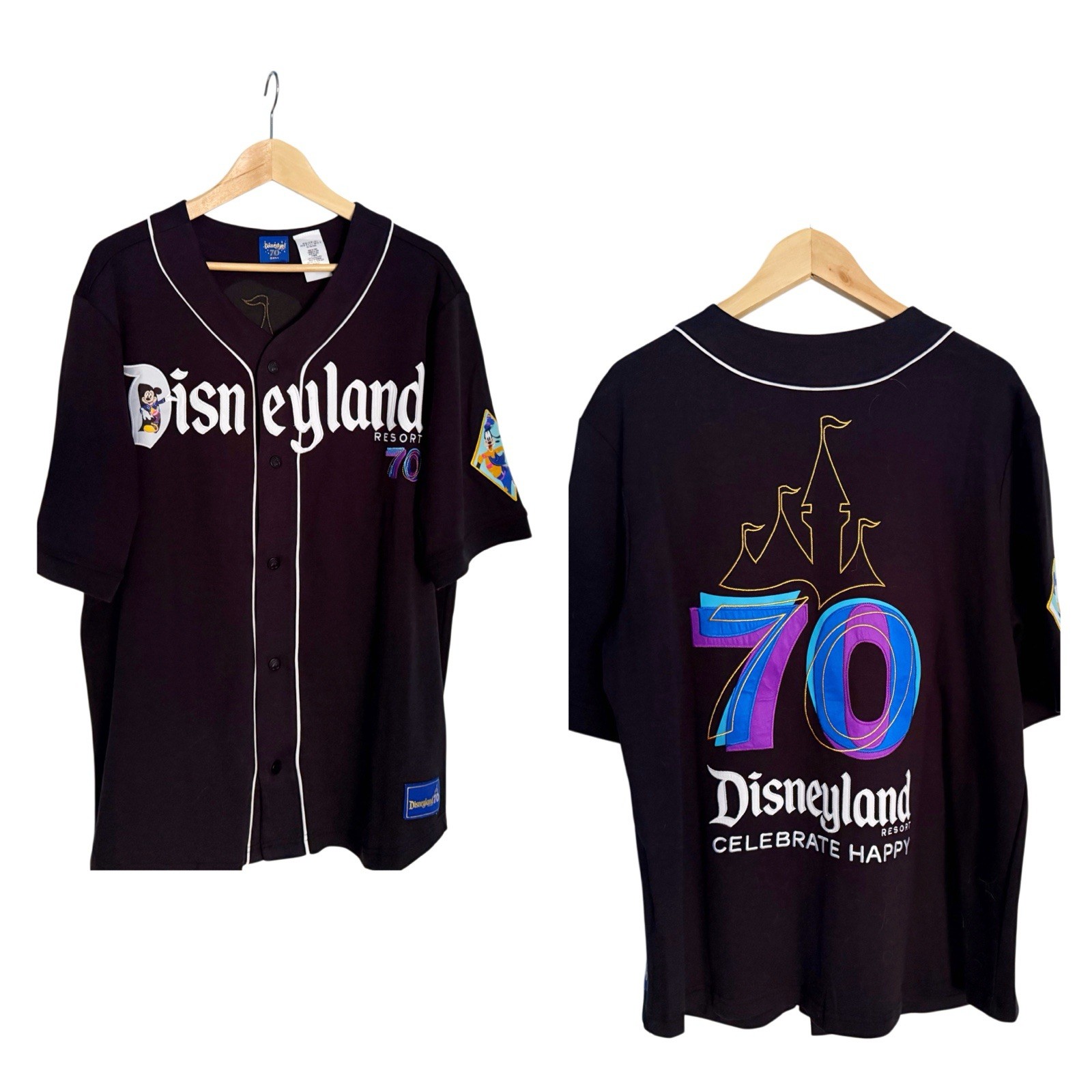 NWOT Disney Disneyland Resort 70th Anniversary Baseball Jersey Adult L Large NWOT Disney Disneyland Resort 70th Anniversary Baseball Jersey Adult L Large