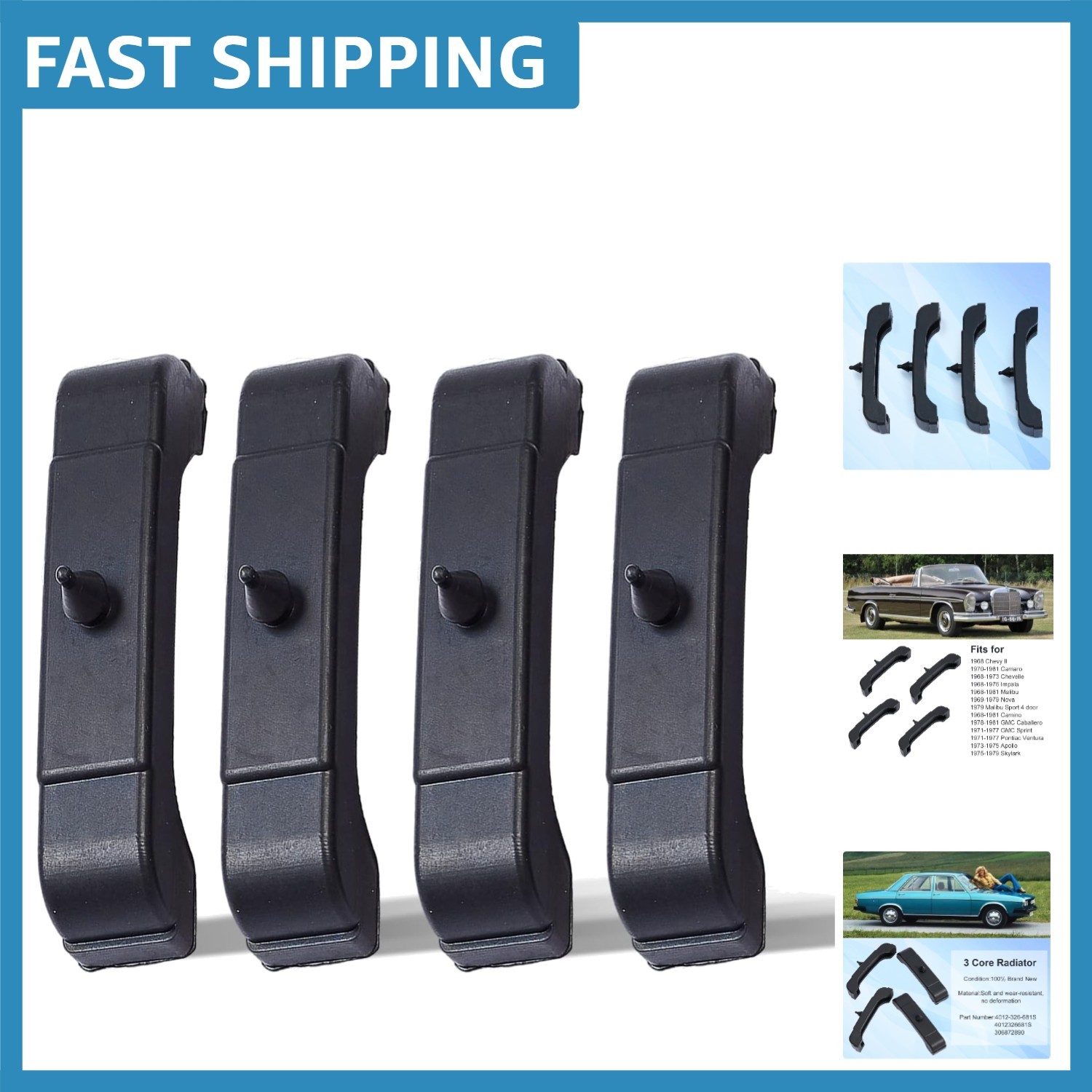 High Quality 4 PCS GM Radiator Support Bushings for Classic Models 1968-1981
