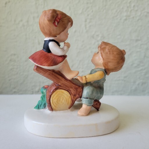 Vintage Lefton China 07821 Boy and Girl on Seesaw Figurine Collectible 4 1/2\